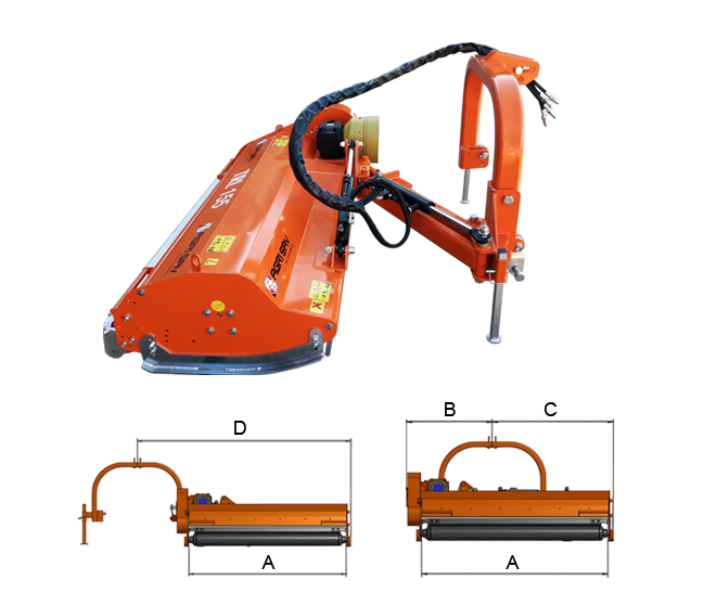 Lateral flail mower TRL